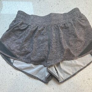 Women's grey heather Lululemon Athletic Shorts. No inner tag, but Size 4 reg.